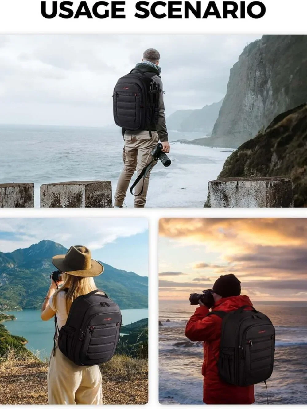 Waterproof DSLR Camera Backpack with Laptop Compartment - Stylish Photography